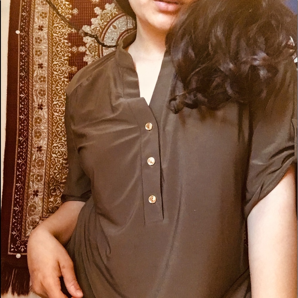 Olive green button shirt